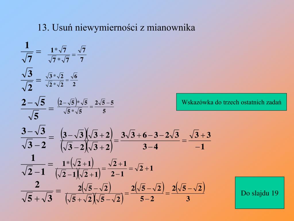 A Kwadrat Pierwiastek Z 3 Przez 4 PPT - PIERWIASTKI PowerPoint Presentation, free download - ID:6112026