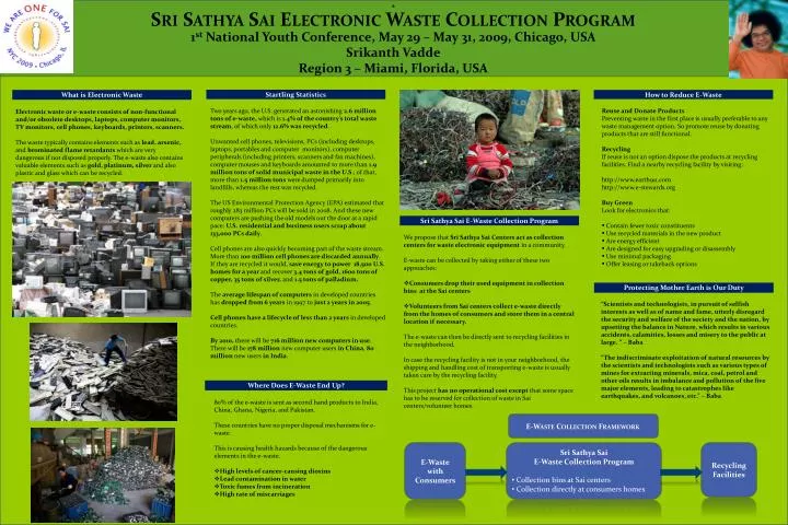 PPT - Sri Sathya Sai Electronic Waste Collection Program PowerPoint ...