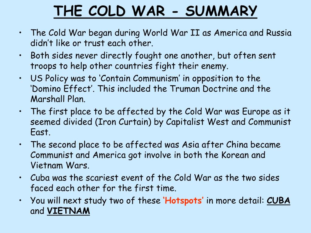 thesis statements about the cold war