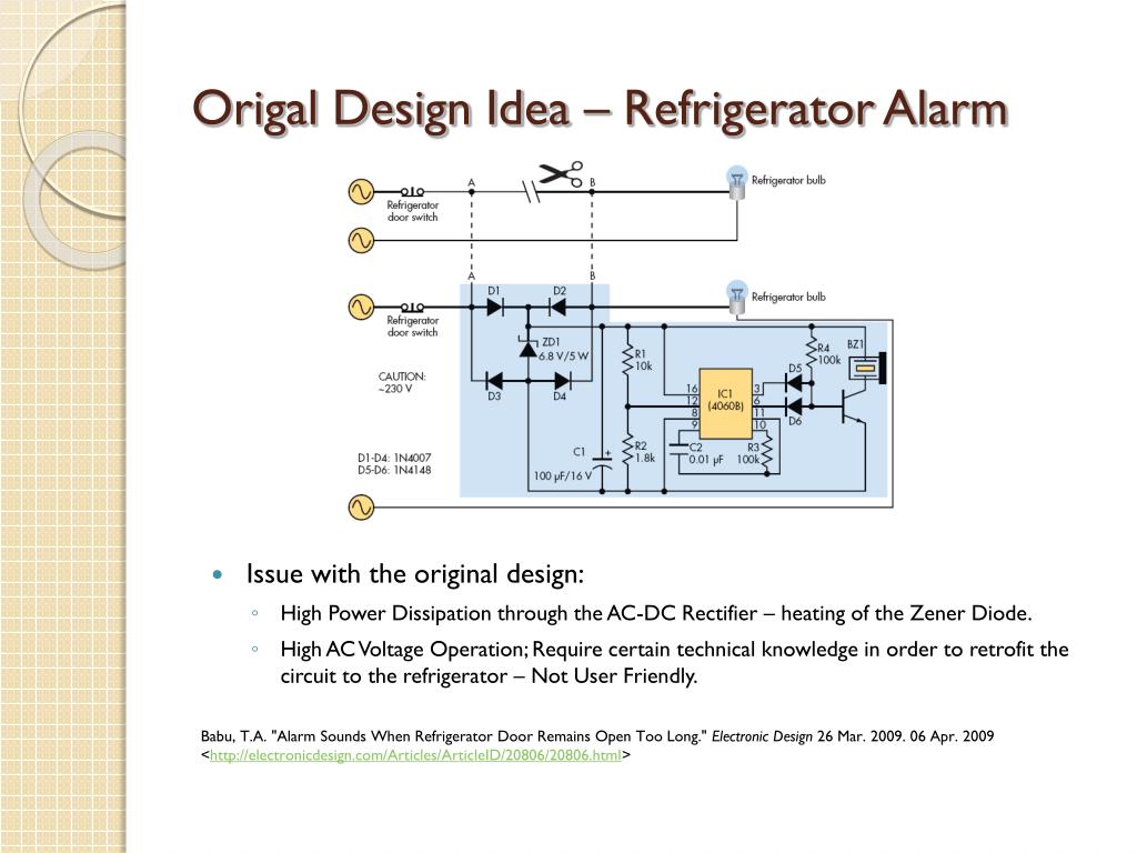 Ppt Alarm Sounds When Refrigerator Door Remains Open Too