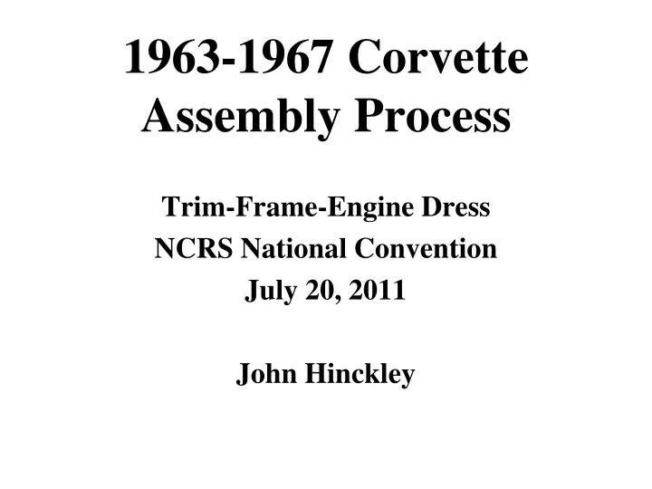 1963 1967 corvette assembly process n.