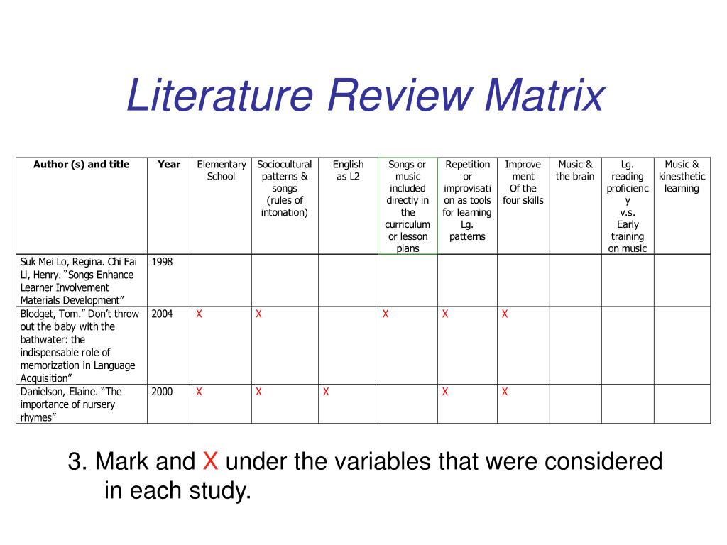 literature review variables