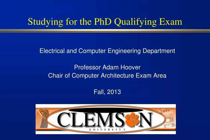 phd qualifying exam presentation
