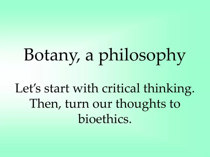 critical thinking philosophy
