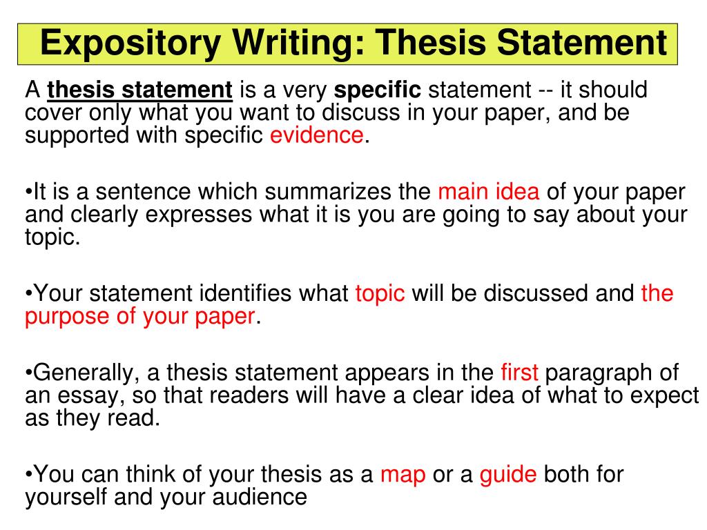expository essay thesis