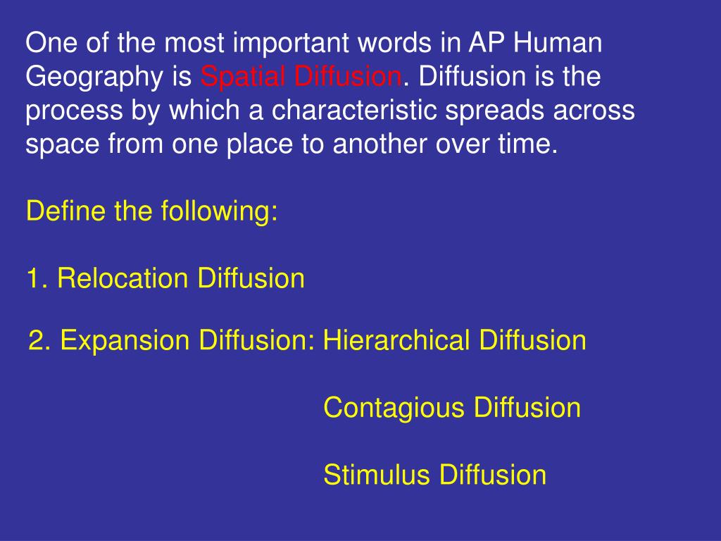Definition Of Hierarchical Diffusion In Human Geography