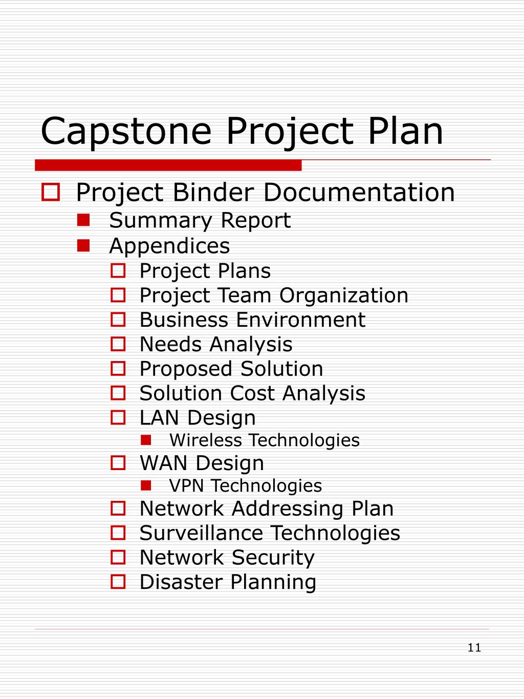 capstone project implementation plan