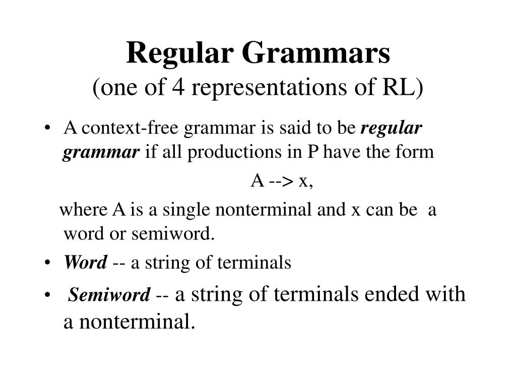 regular grammars and context-free grammars