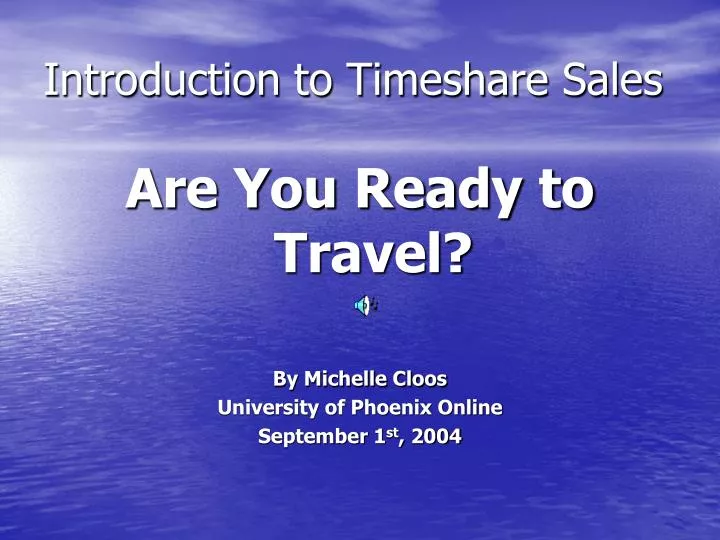 timeshare sales presentation