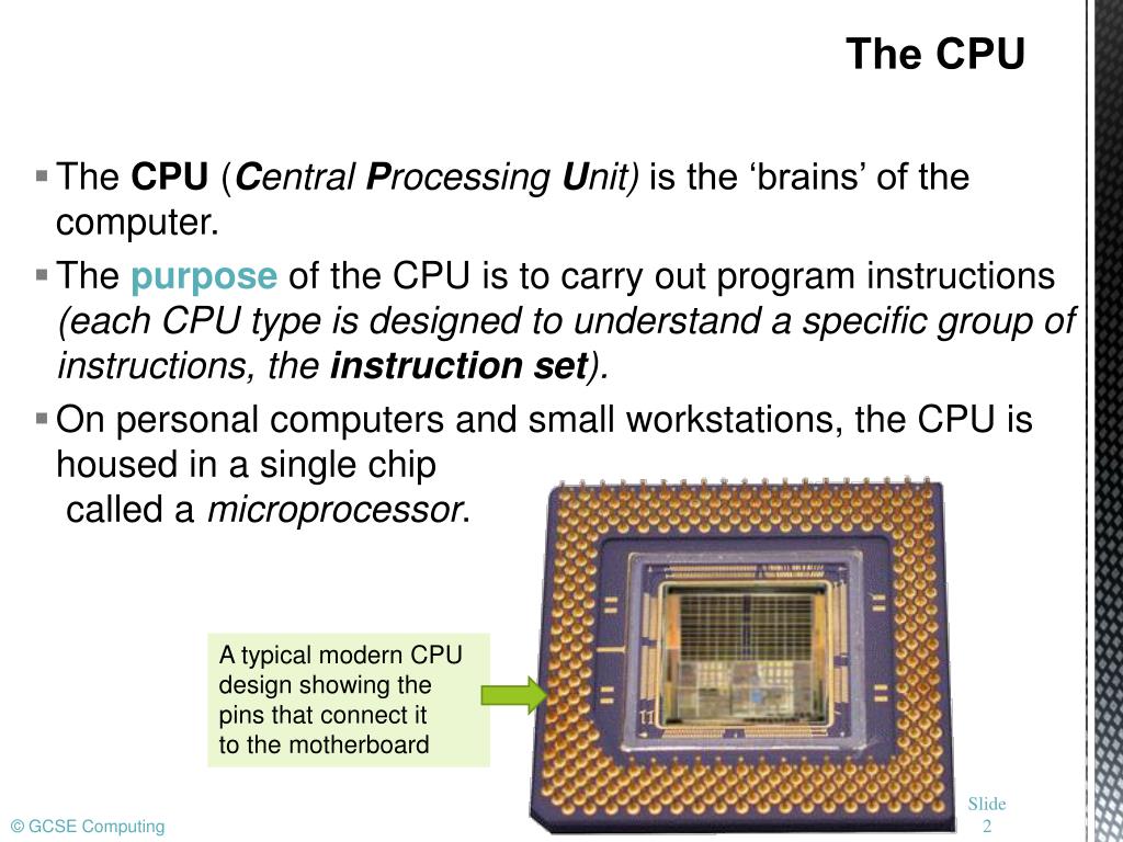 Ppt Gcse Computing The Cpu Powerpoint Presentation Free Download