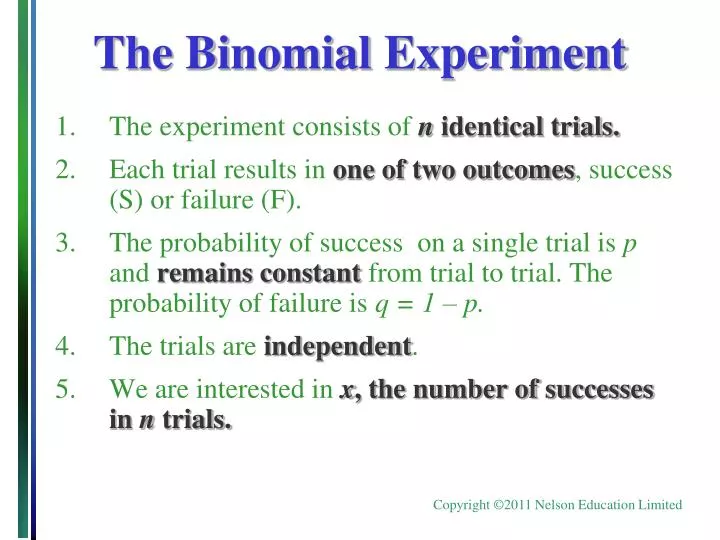 Ppt the binomial experiment powerpoint presentation id 6125728