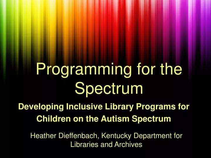 PPT - Programming for the Spectrum PowerPoint Presentation, free ...