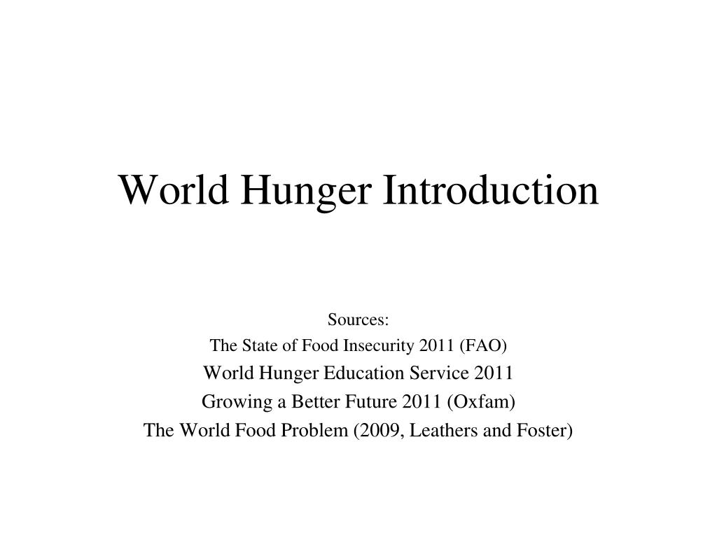 introduction about hunger