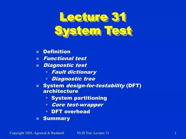 lecture 31 system test n.
