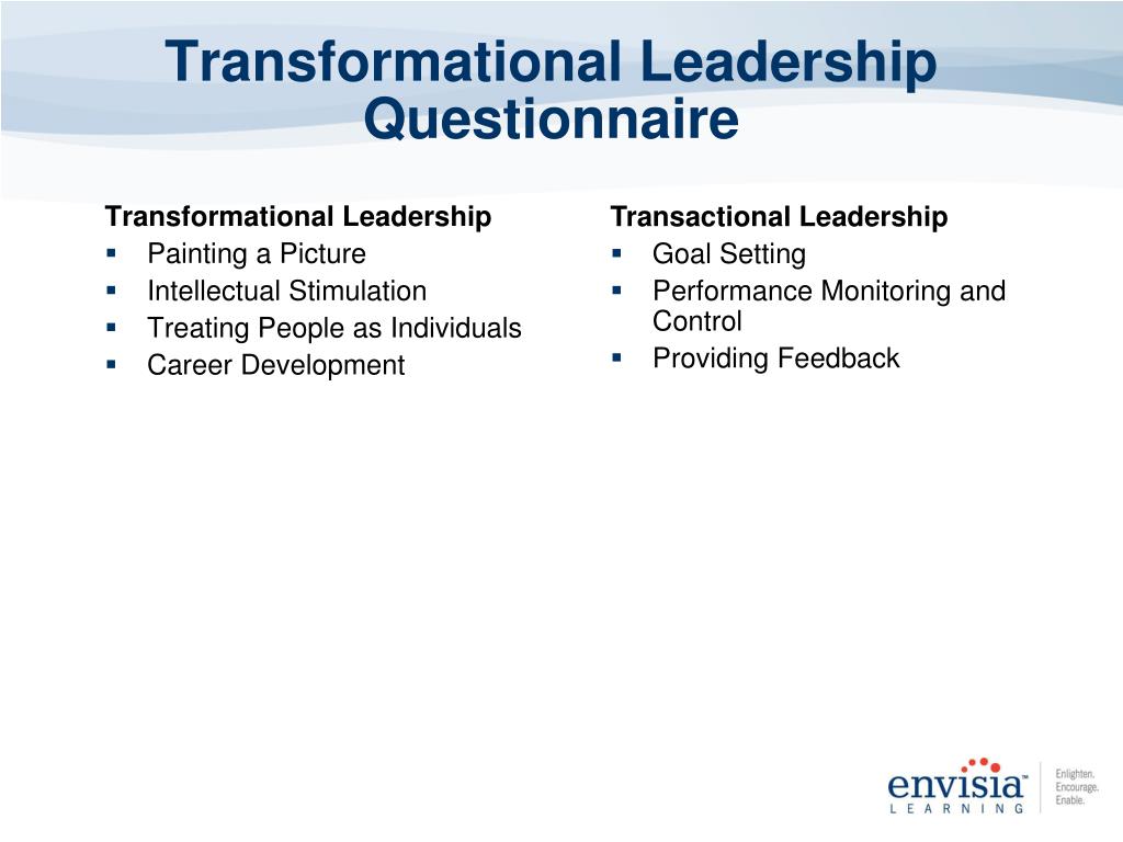 research questions on transformational leadership