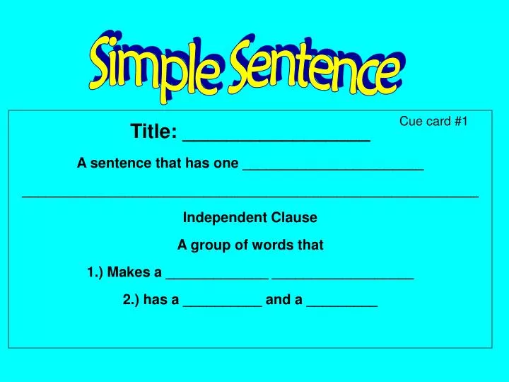 simple sentence with presentation