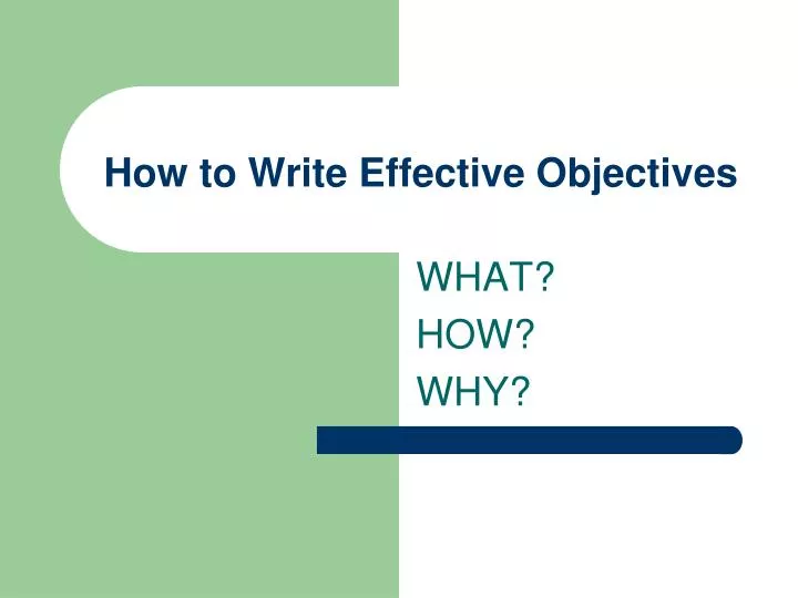 writing presentation objectives
