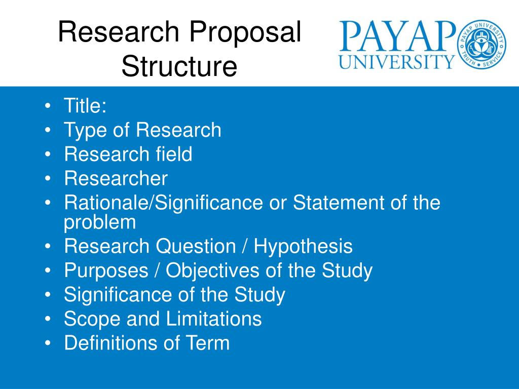 research proposal presentation structure