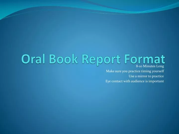 book report oral presentation