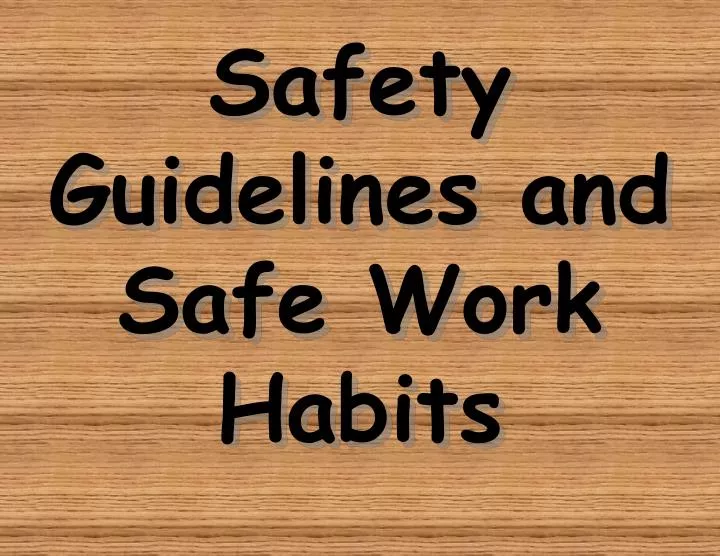 PPT Safety Guidelines and Safe Work Habits PowerPoint Presentation