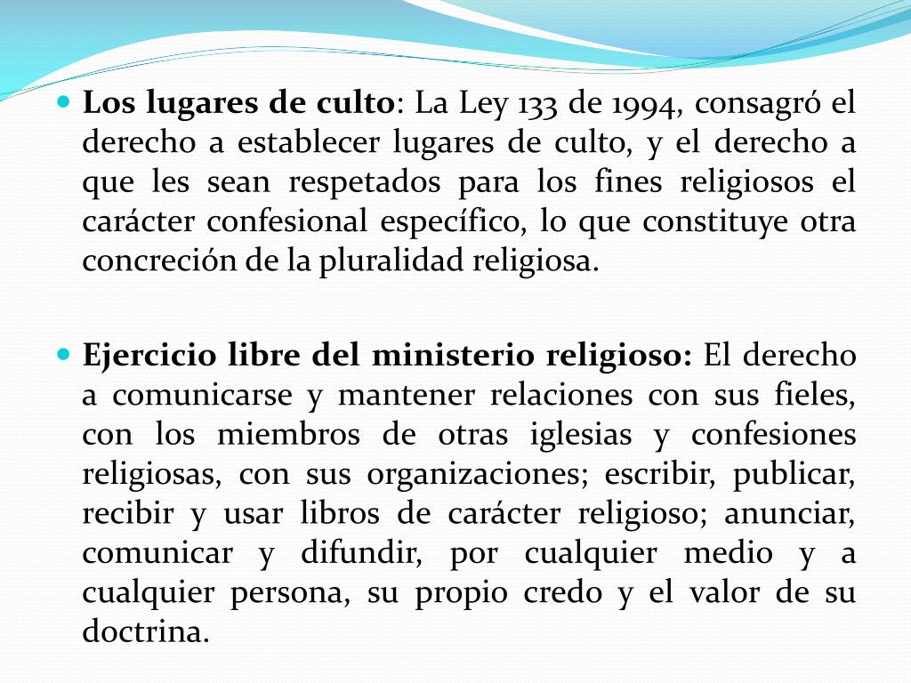 PPT - LA LIBERTAD RELIGIOSA Y DE CULTOS: DESARROLLO NORMATIVO