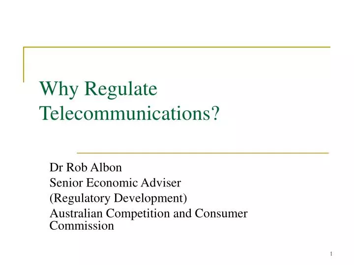 why regulate telecommunications n.