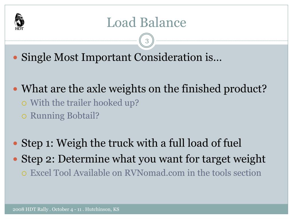 Trailer Loading Balance PPT - 2008 Heavy Duty Truck Rally PowerPoint Presentation, free ...