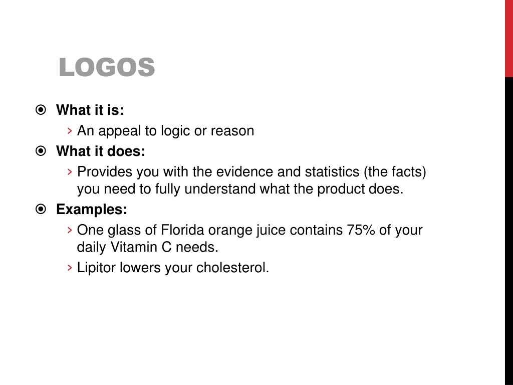 example of logos in a persuasive essay