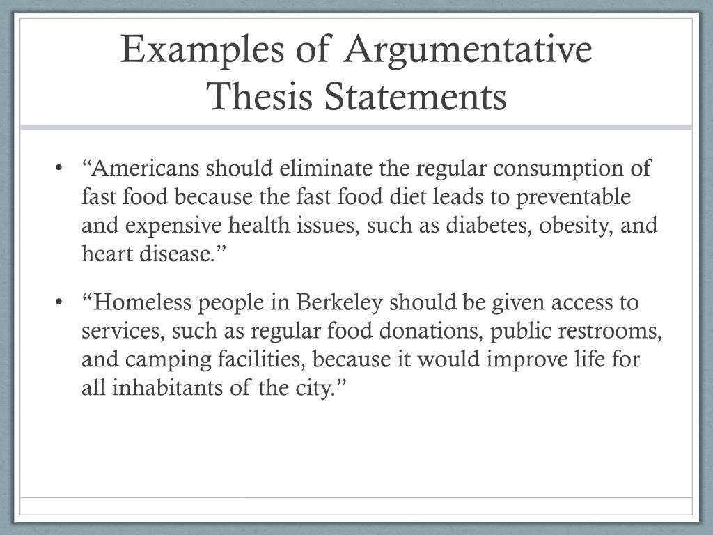 write an argumentative thesis statement