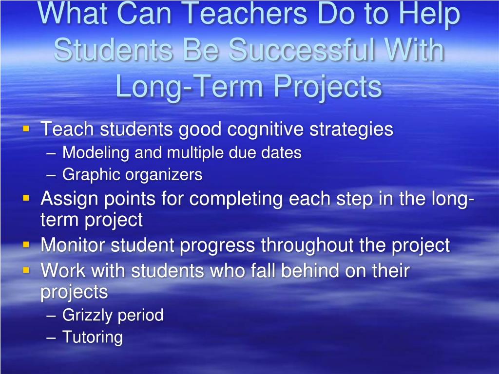 PPT Cognitive Strategies And Its Effect On Long Term Projects 