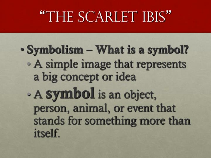 symbolism in the scarlet ibis essay Start studying imagery and symbolism in the scarlet ibis learn vocabulary, terms, and more with flashcards, games, and other study tools. symbolism in the scarlet ibis essay Start studying imagery and symbolism in the scarlet ibis learn vocabulary, terms, and more with flashcards, games, and other study tools.