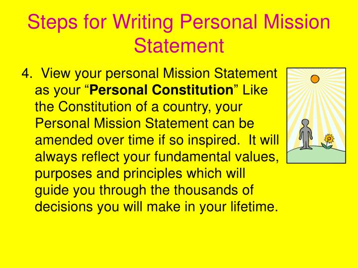 how to write a personal mission statement