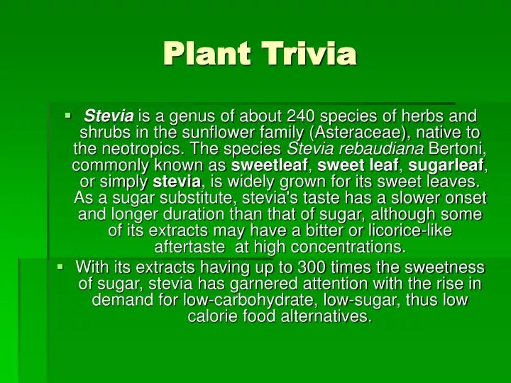 PPT Plant Trivia PowerPoint Presentation, free download ID6139736