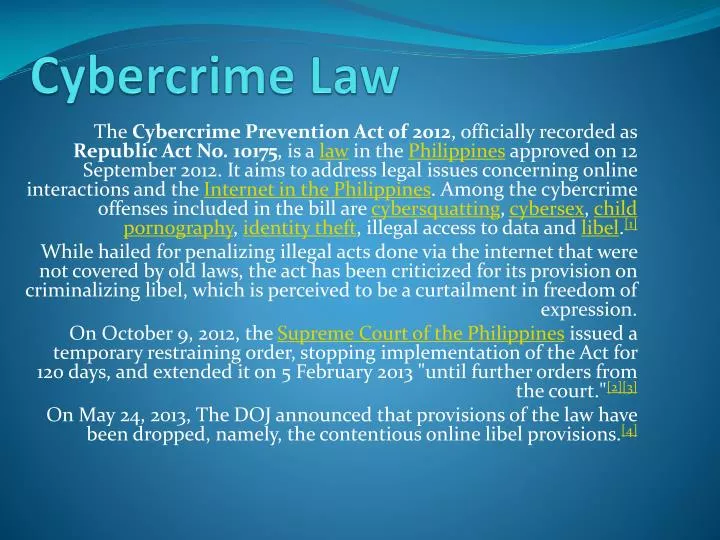 PPT - Cybercrime Law PowerPoint Presentation, free download - ID:6140305