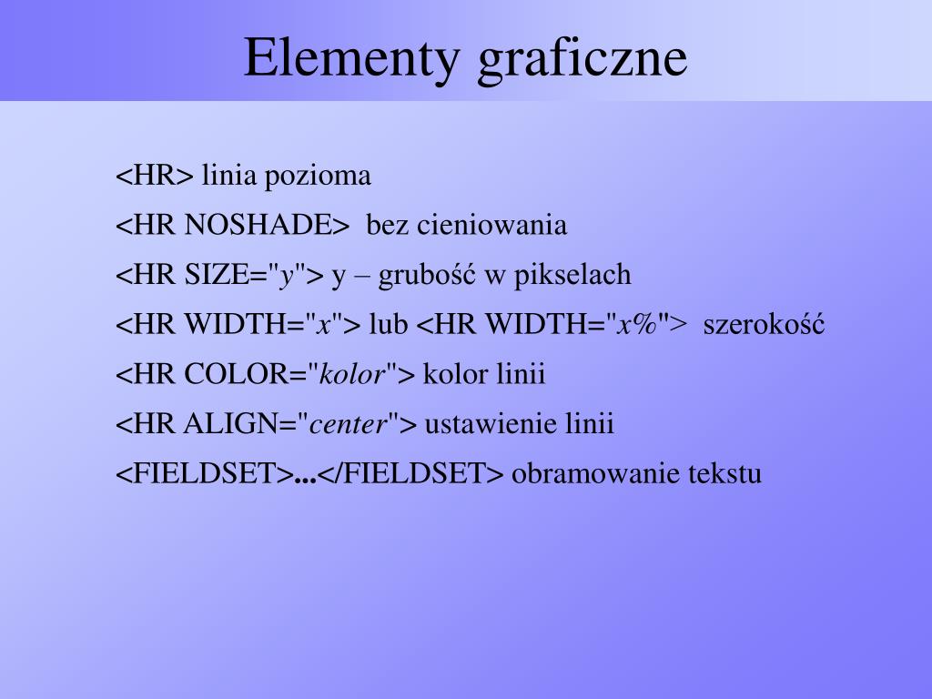 PPT - Elementy graficzne PowerPoint Presentation, free download - ID:6140698