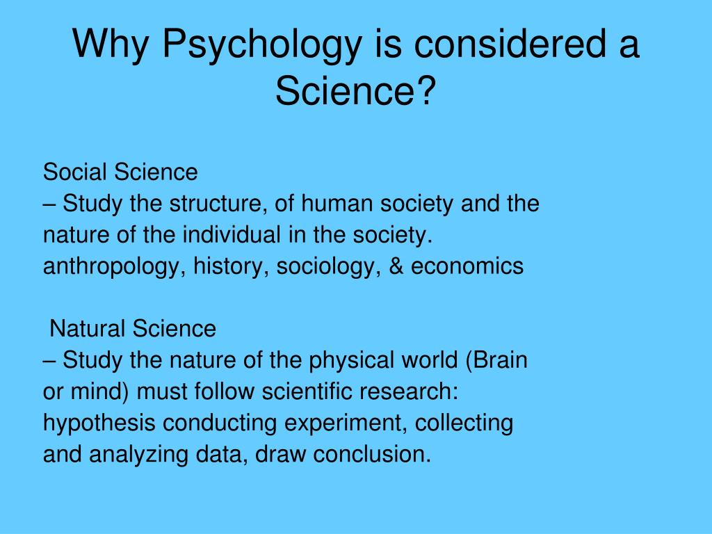 why is psychology considered a science essay
