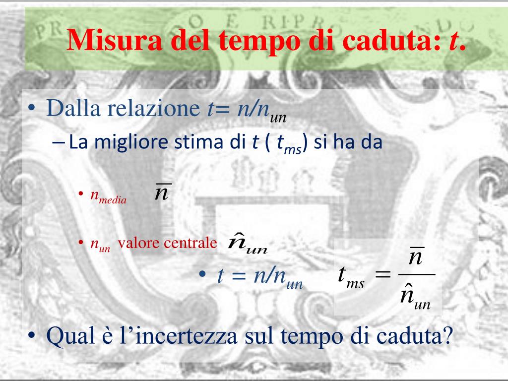Tempo Di Caduta Da 100 Metri PPT - TFA dal modellino alla misura PowerPoint Presentation, free