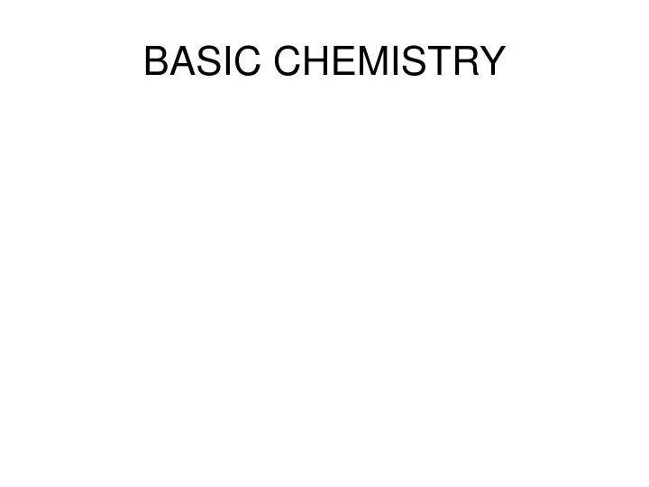 basic chemistry n.