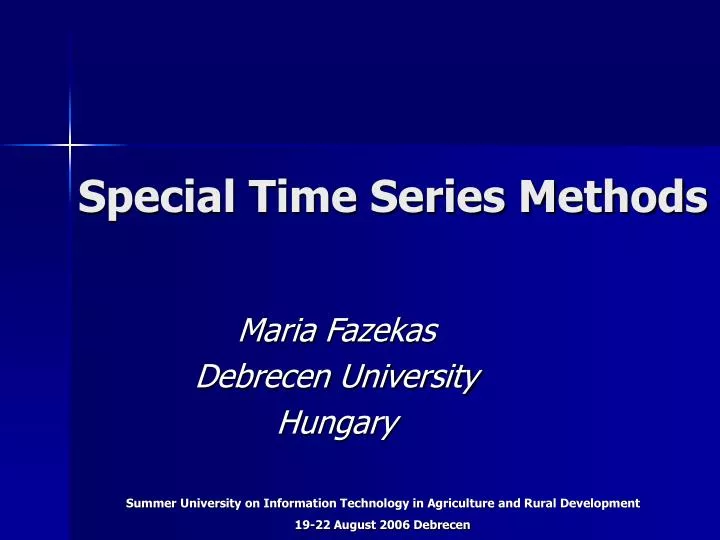 special time series methods n.