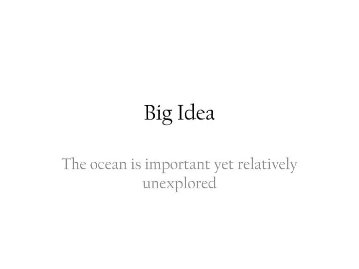 big idea n.