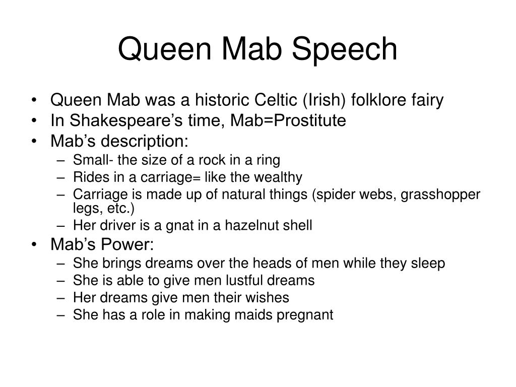 the queen mab speech analysis