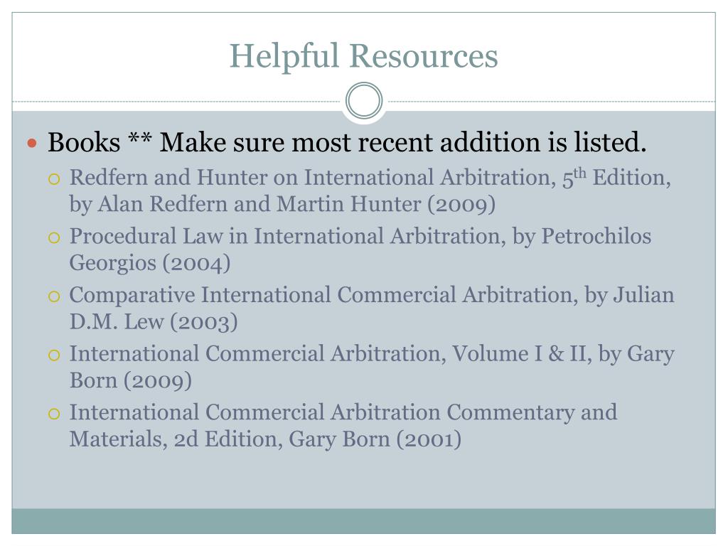 Redfern And Hunter On International Arbitration Latest Edition