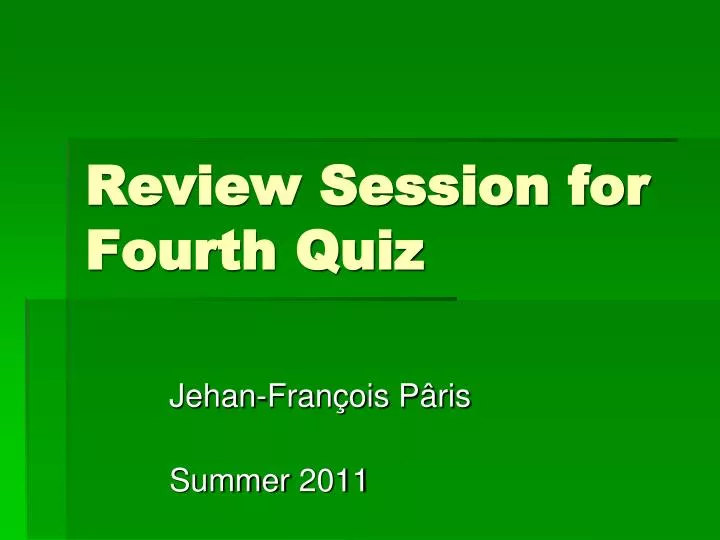 review session for fourth quiz n.