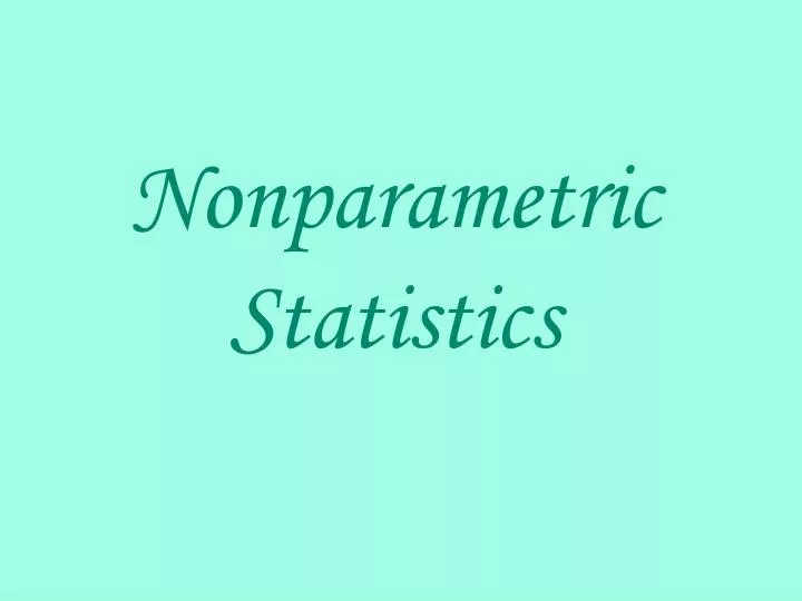 nonparametric statistics n.