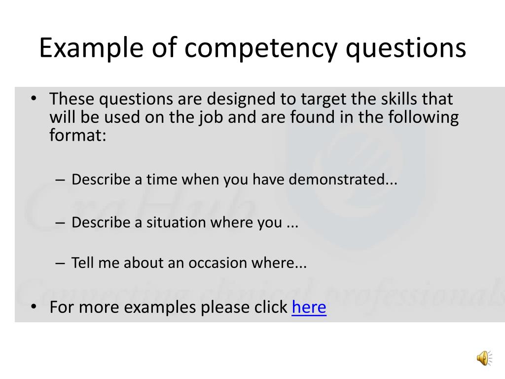 competency based questions on problem solving