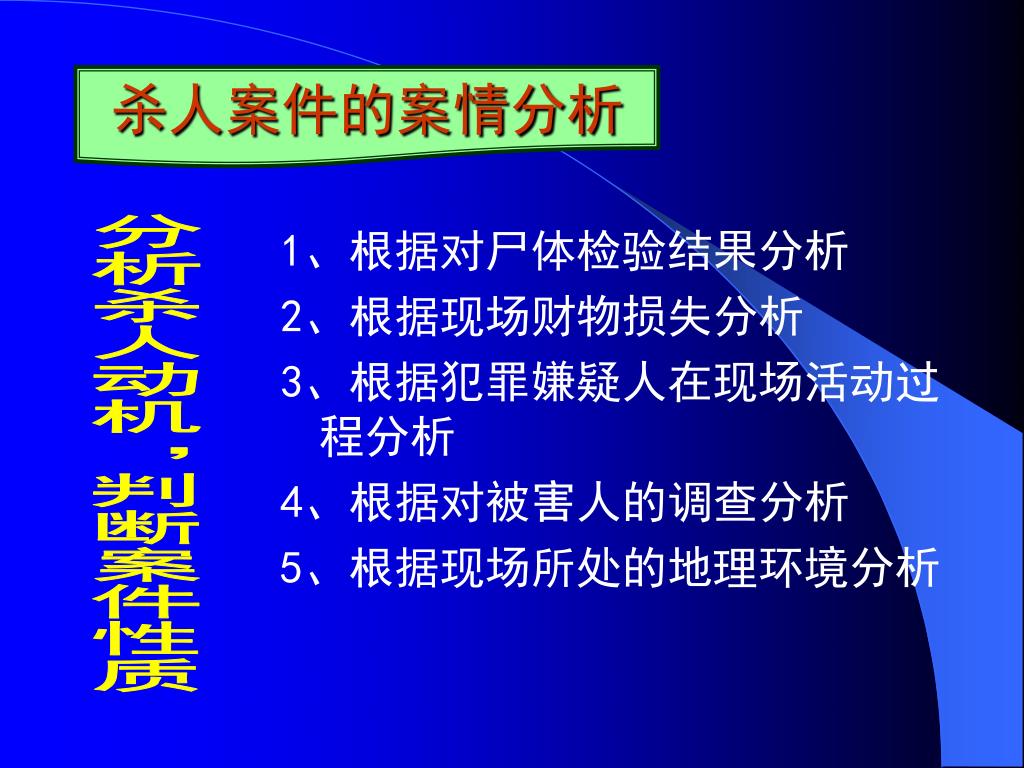 Ppt 第十一章杀人案件的侦查第一节杀人案件的概述一 杀人案件的概念简言之 杀人案是指故意 非法剥夺他人生命的犯罪事件 Ppt 第十一章杀人案件的侦查第一节杀人案件的概述一 杀人案件的概念简言之 杀人案是指故意 非法剥夺他人生命的犯罪事件