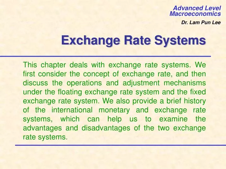 flexible exchange rate example