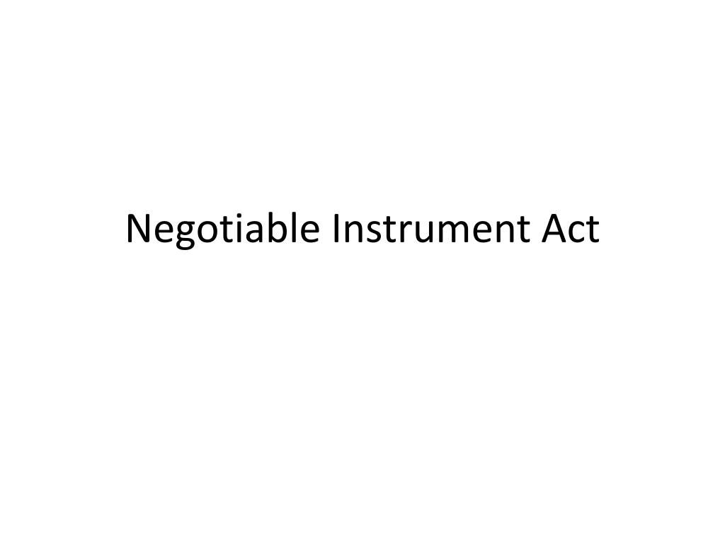 presentment of negotiable instrument