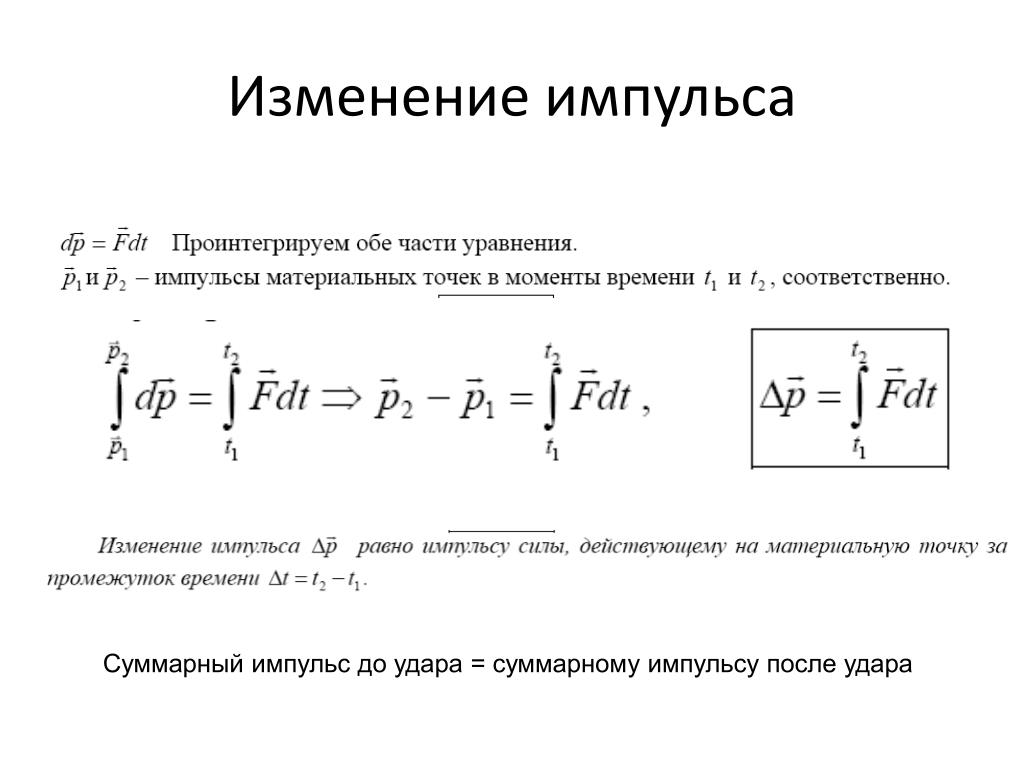 Причины изменения импульса тела