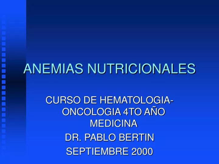 anemias nutricionales n.